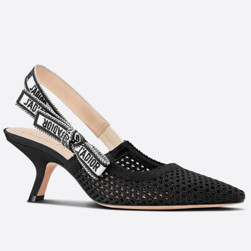 D*or j''aD*or slingback pumps 65mm in black micro mesh