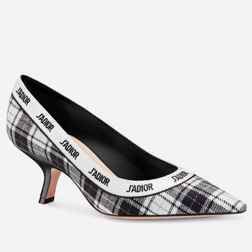 D*or j''aD*or 65mm pumps in black and white tartan fabric