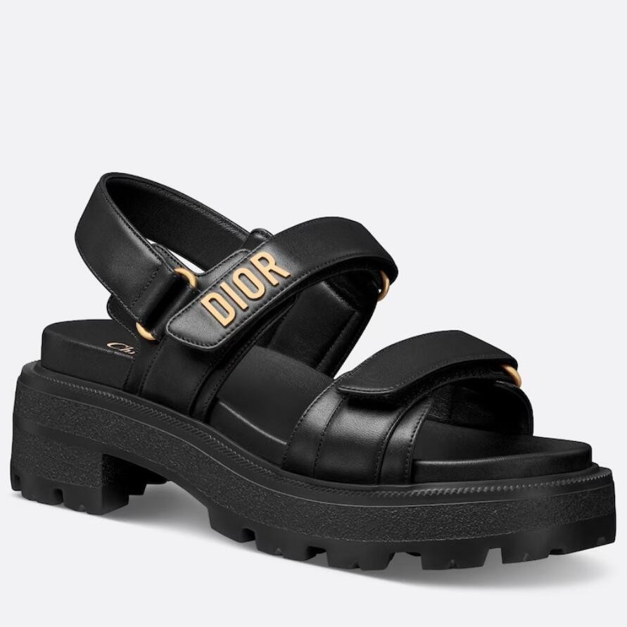 D*or D*oract platform sandals in black lambskin