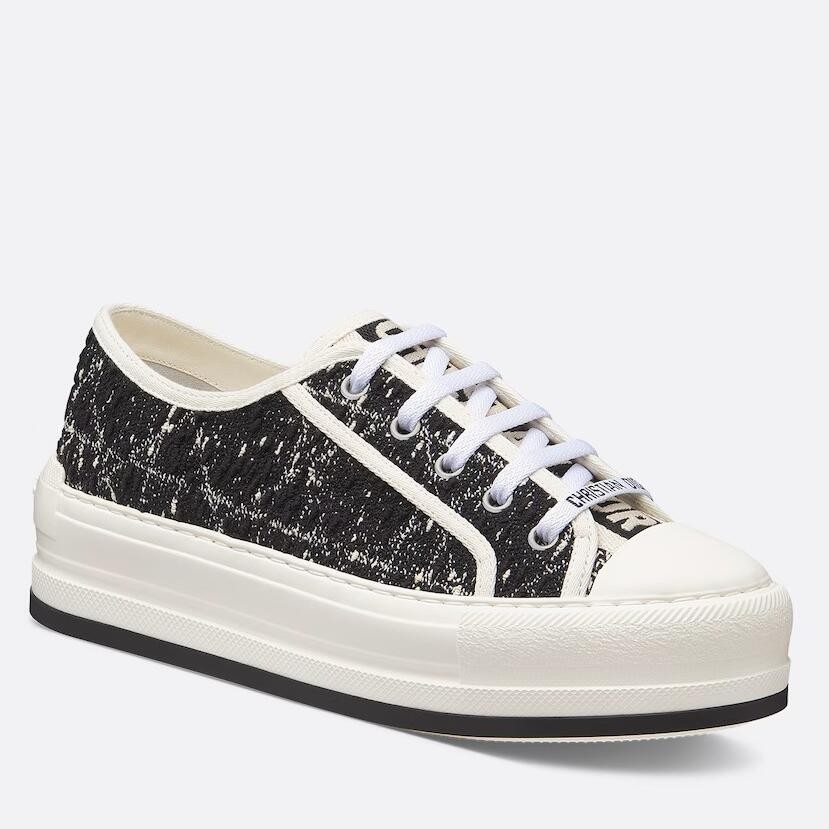 D*or walk''n''D*or platform sneakers in black and white cannage tweed