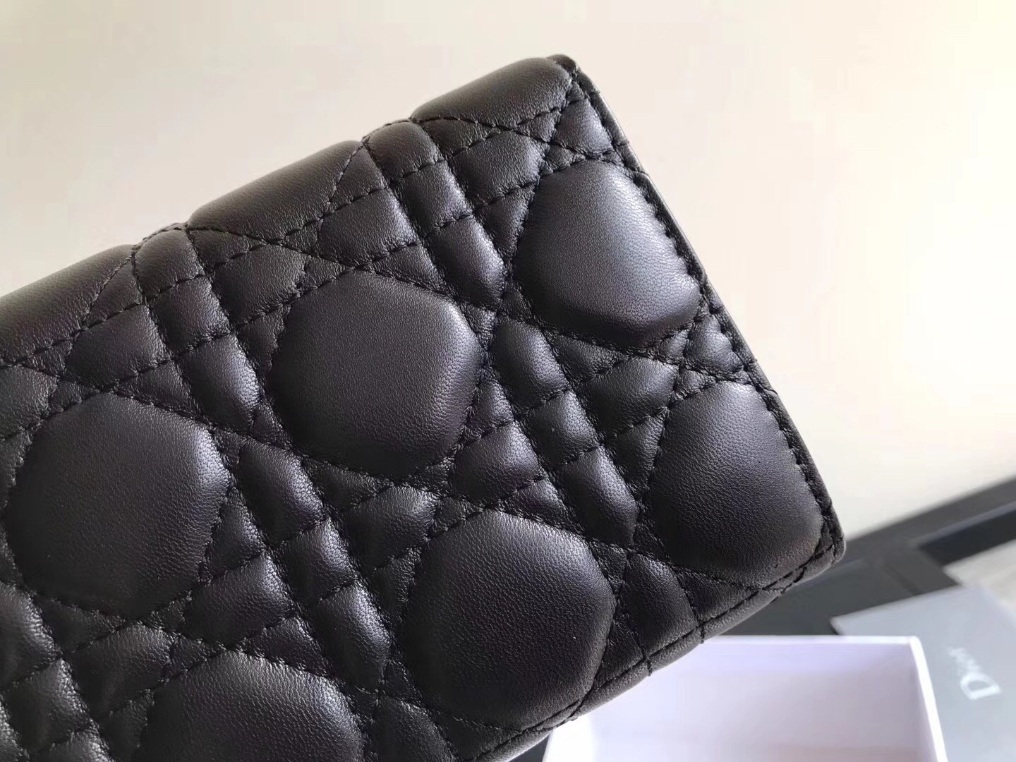 D*or D*oraddict continental wallet in black lambskin