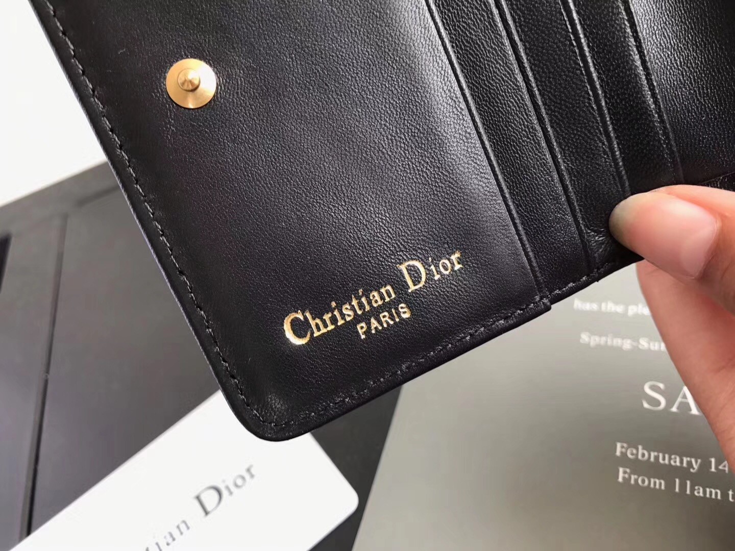 D*or french D*oraddict wallet in black lambskin