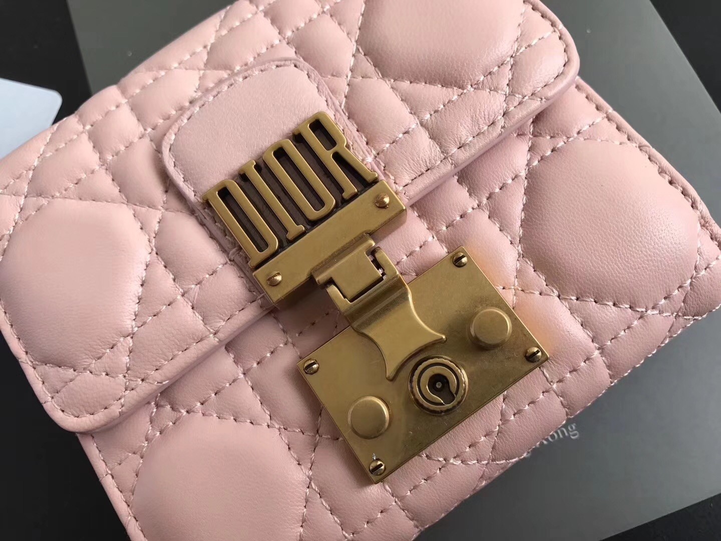 D*or french D*oraddict wallet in pink lambskin