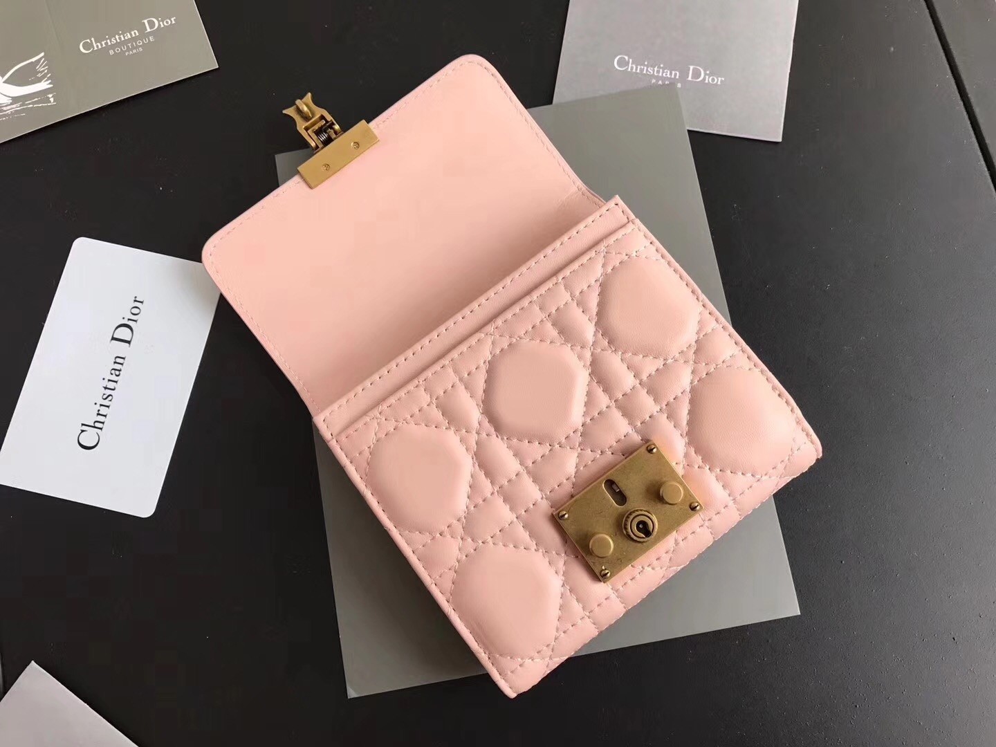D*or french D*oraddict wallet in pink lambskin