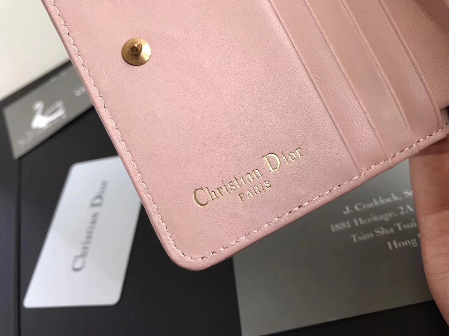 D*or french D*oraddict wallet in pink lambskin