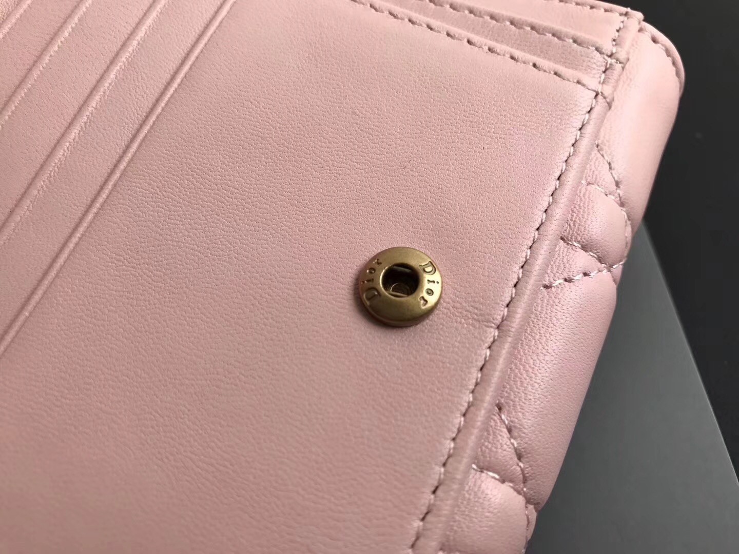 D*or french D*oraddict wallet in pink lambskin