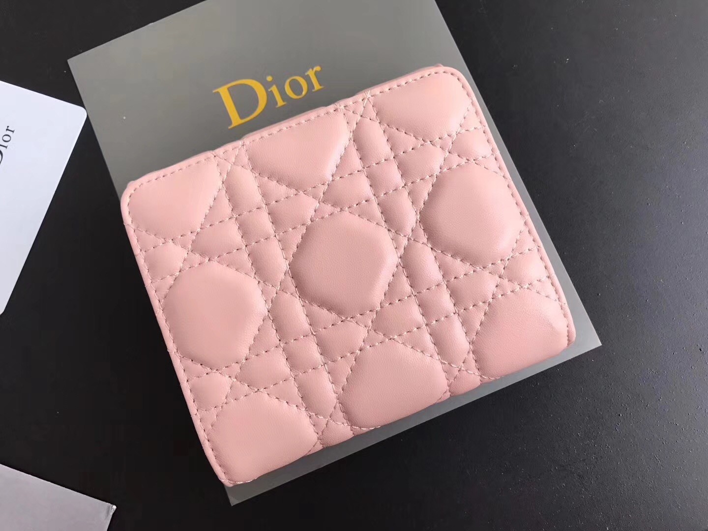 D*or french D*oraddict wallet in pink lambskin