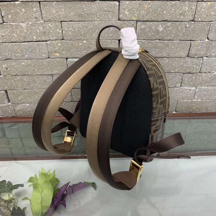 F**di brown glazed fabric mini backpack