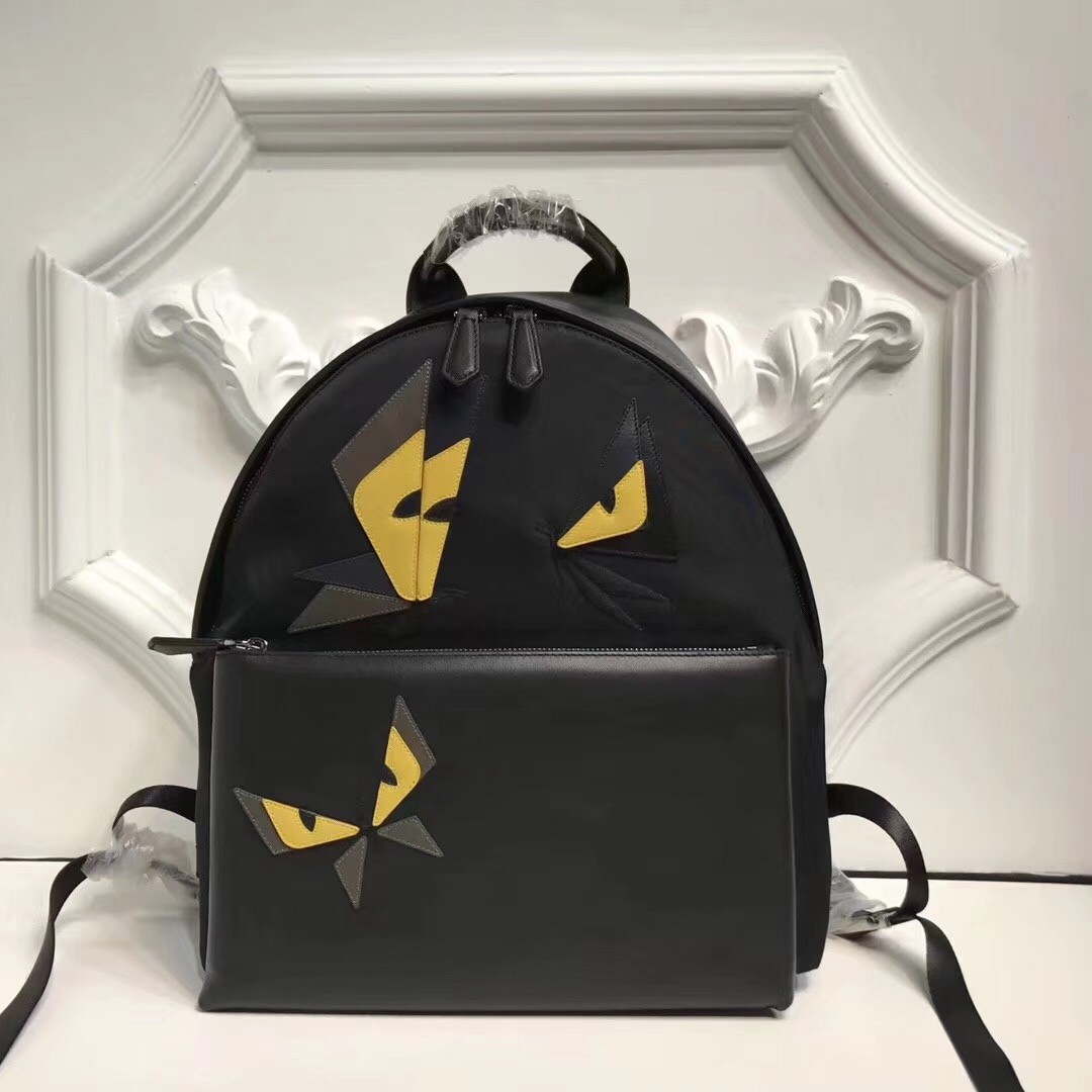 F**di black large butterfleye backpack