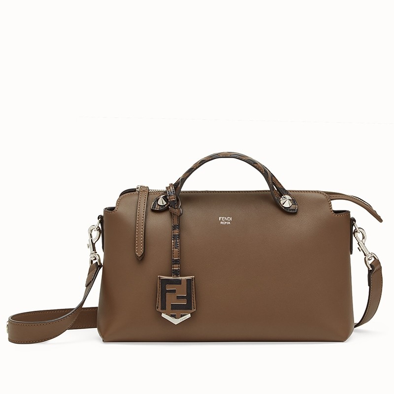 F**di khaki by the way medium bag with ff handles