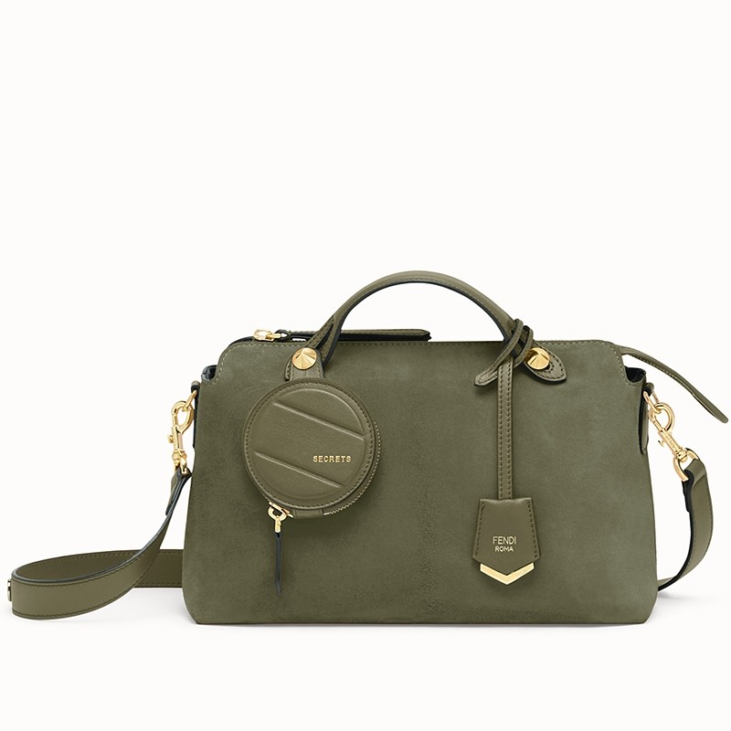 F**di by the way medium bag in green suede