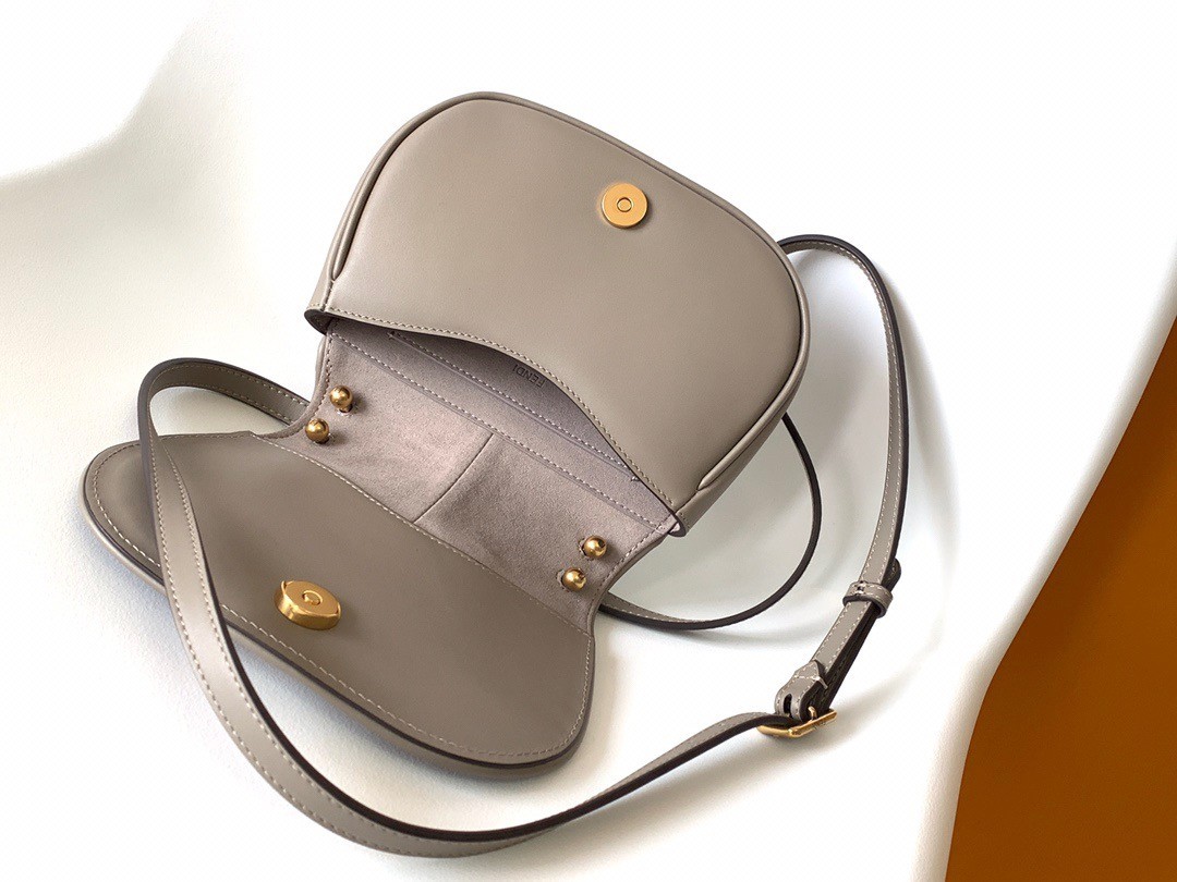 F**di c’mon small bag in grey calfskin