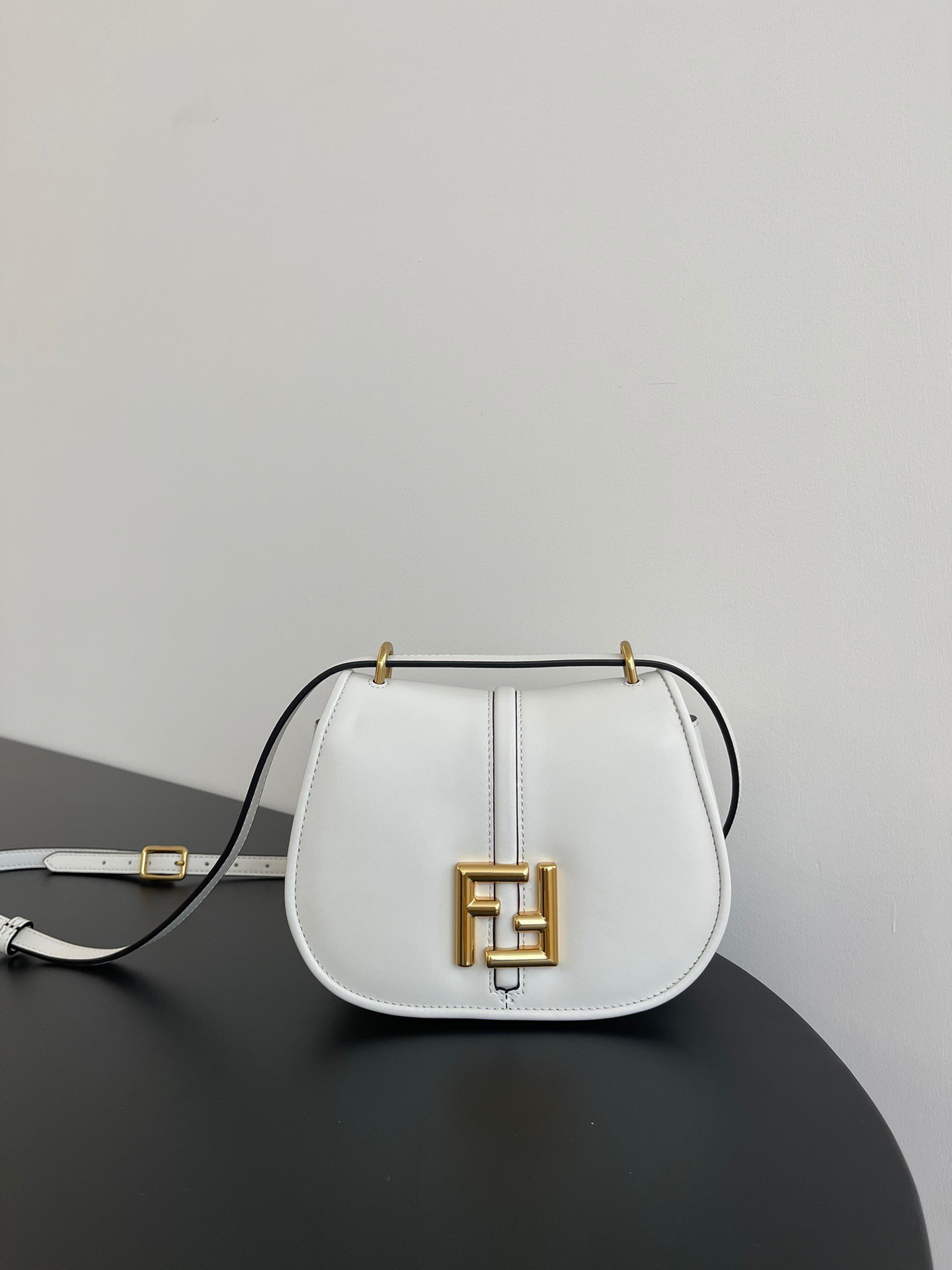 F**di c’mon small bag in white calfskin