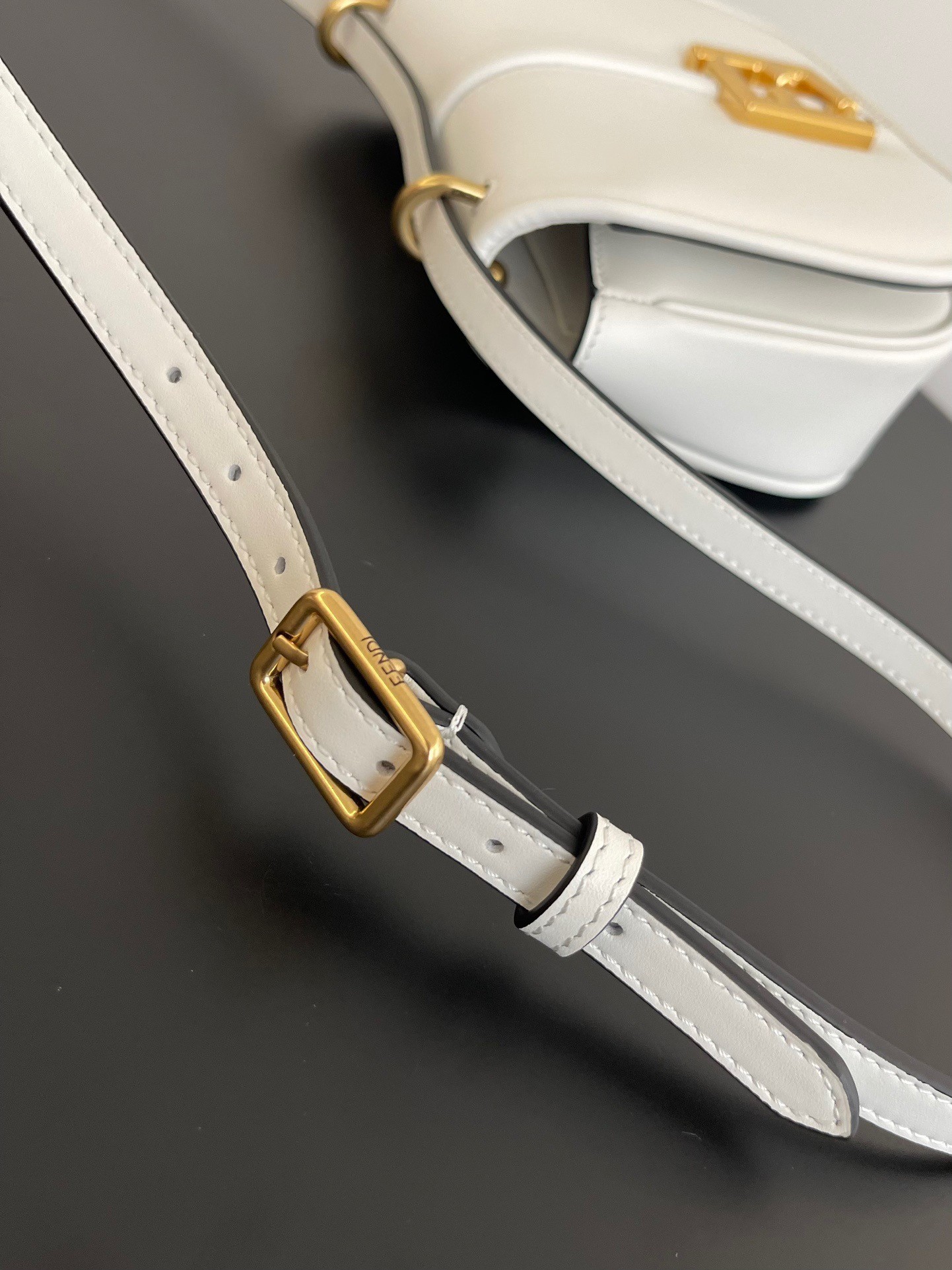 F**di c’mon small bag in white calfskin