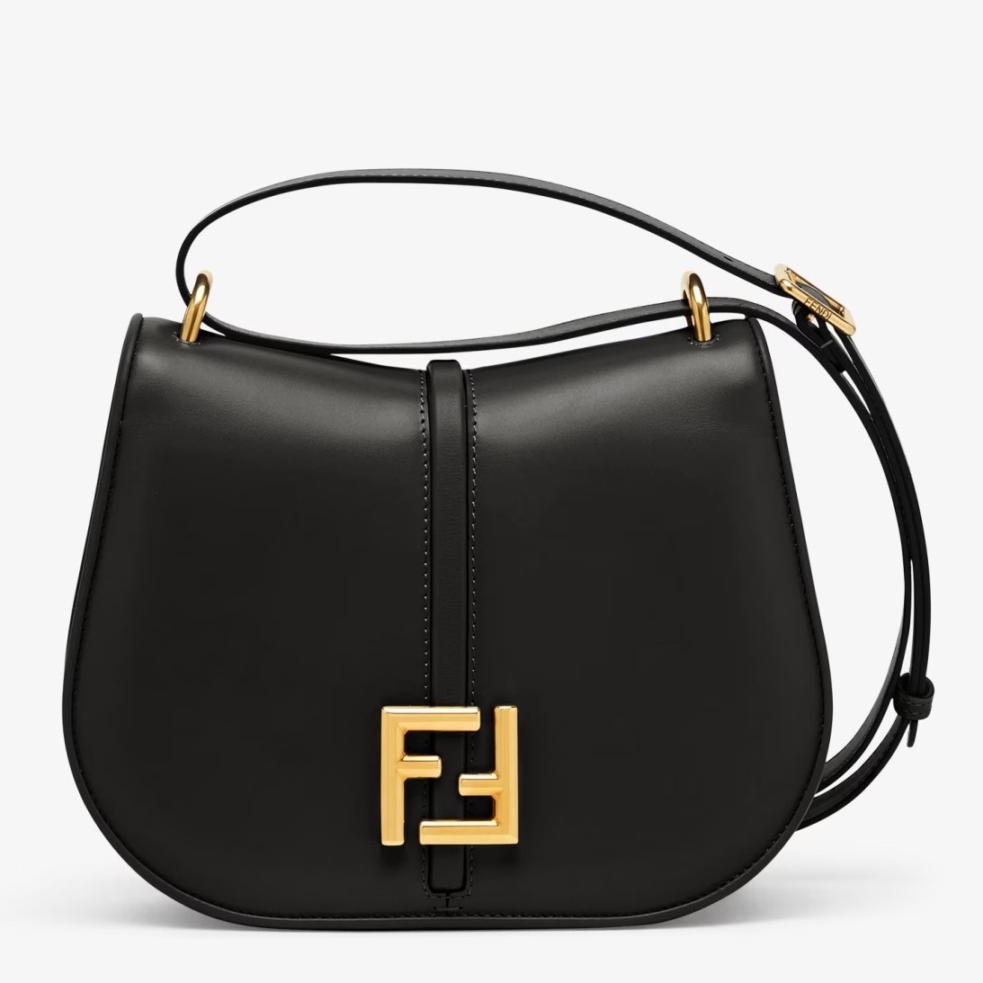 F**di c’mon medium bag in black calfskin