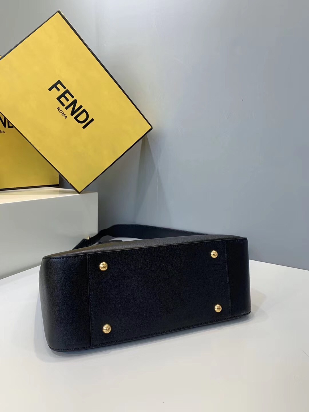F**di ff tote small bag in black calfskin