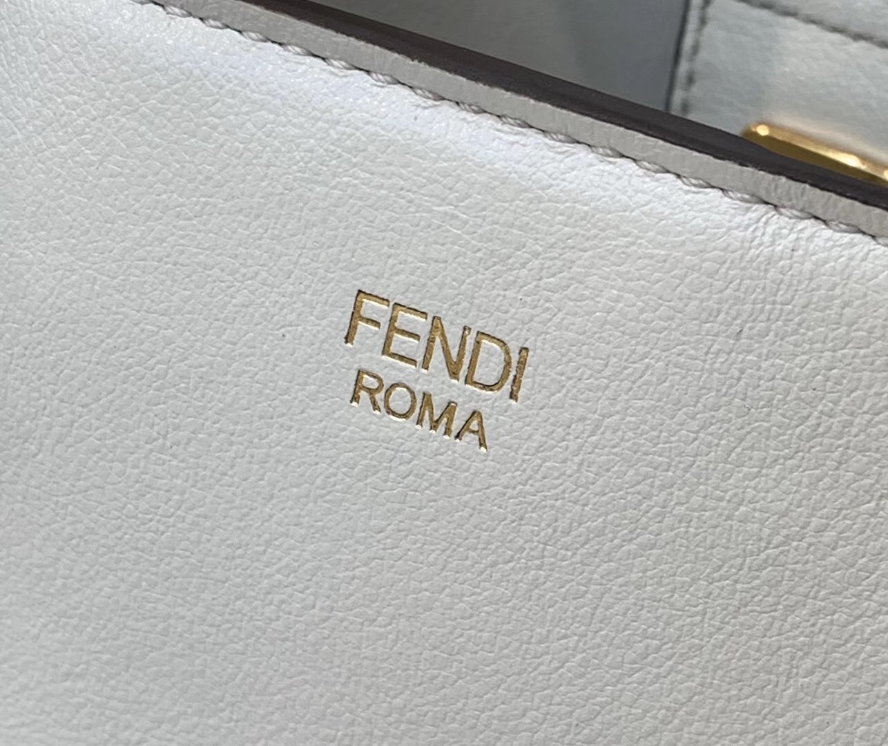 F**di ff tote small bag in white calfskin