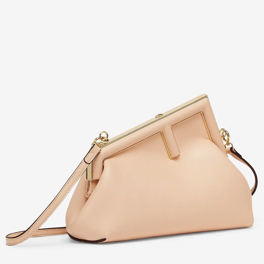 F**di small first bag in beige nappa leather