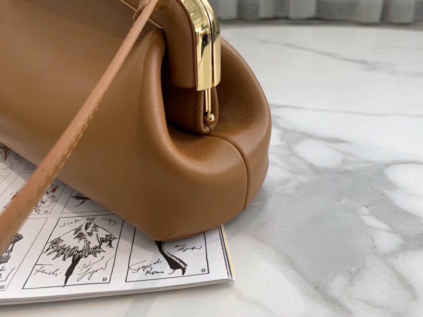F**di first small bag in brown nappa leather