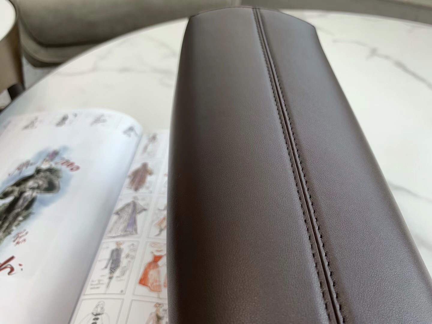 F**di first small bag in chocolate nappa leather