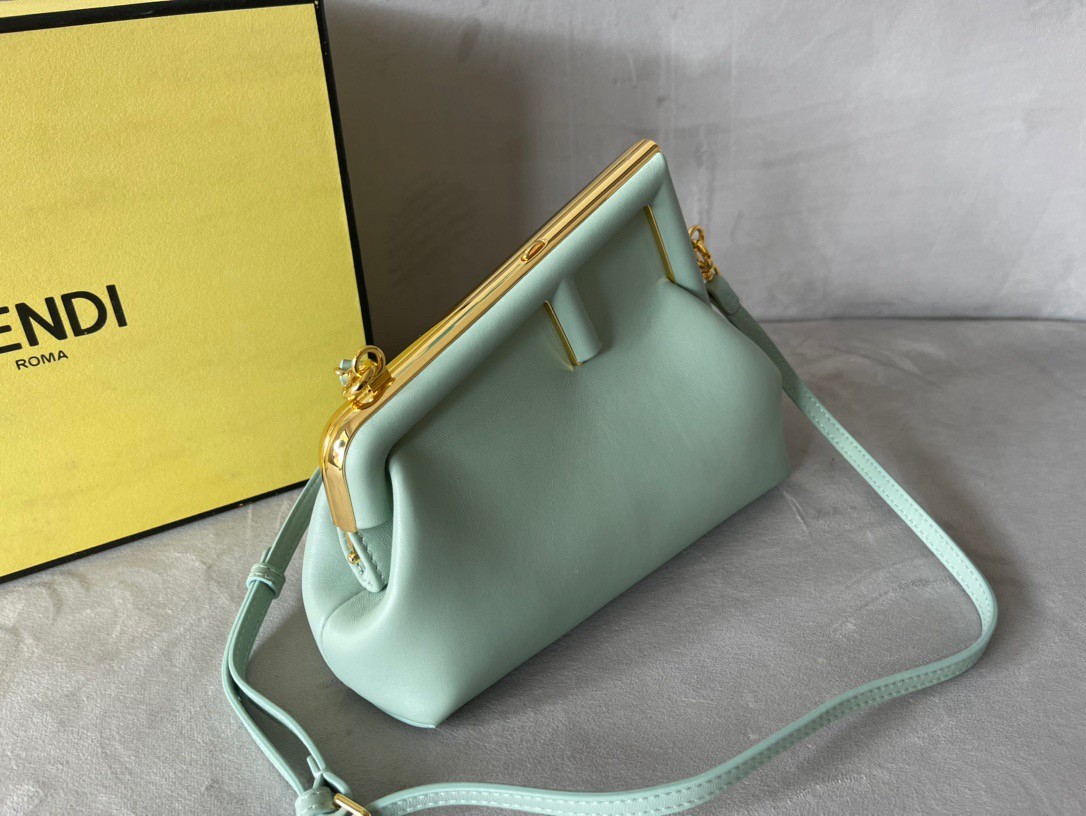 F**di first small bag in mint green nappa leather