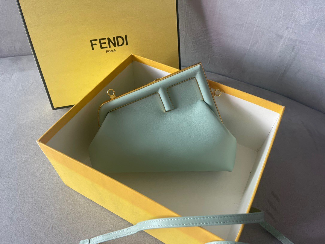 F**di first small bag in mint green nappa leather