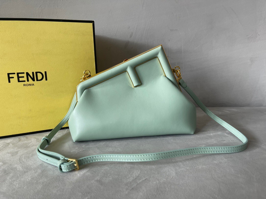 F**di first small bag in mint green nappa leather