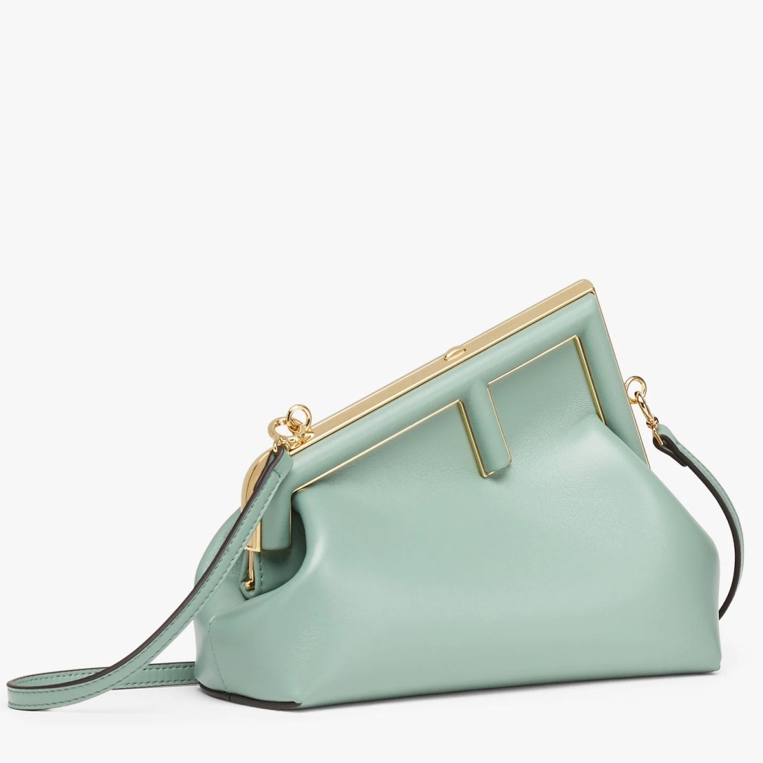 F**di first small bag in mint green nappa leather