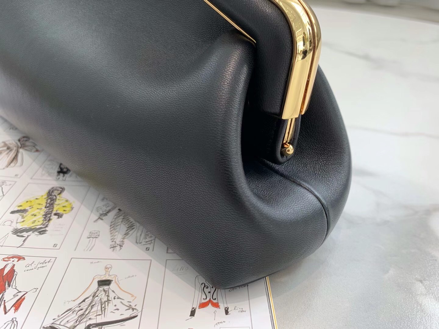 F**di first small bag in black nappa leather