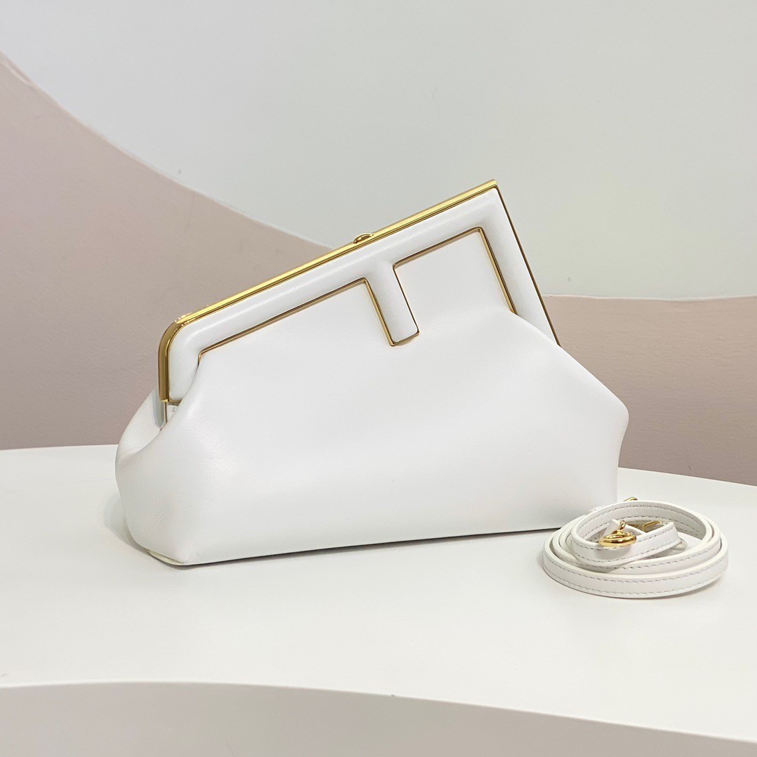 F**di first small bag in white nappa leather