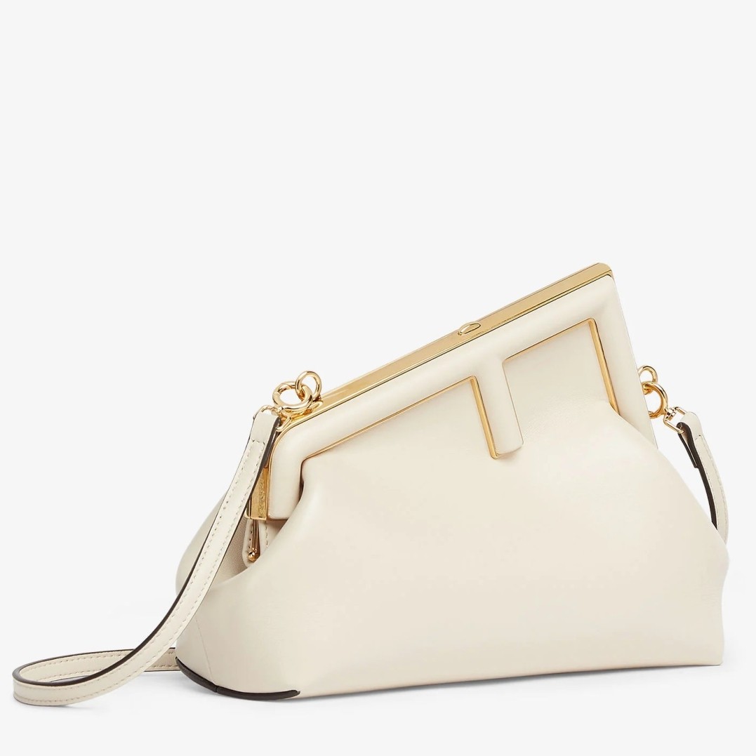 F**di first small bag in white nappa leather