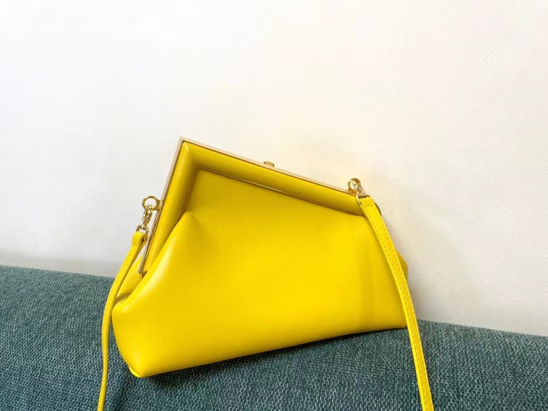 F**di small first bag in yellow nappa leather