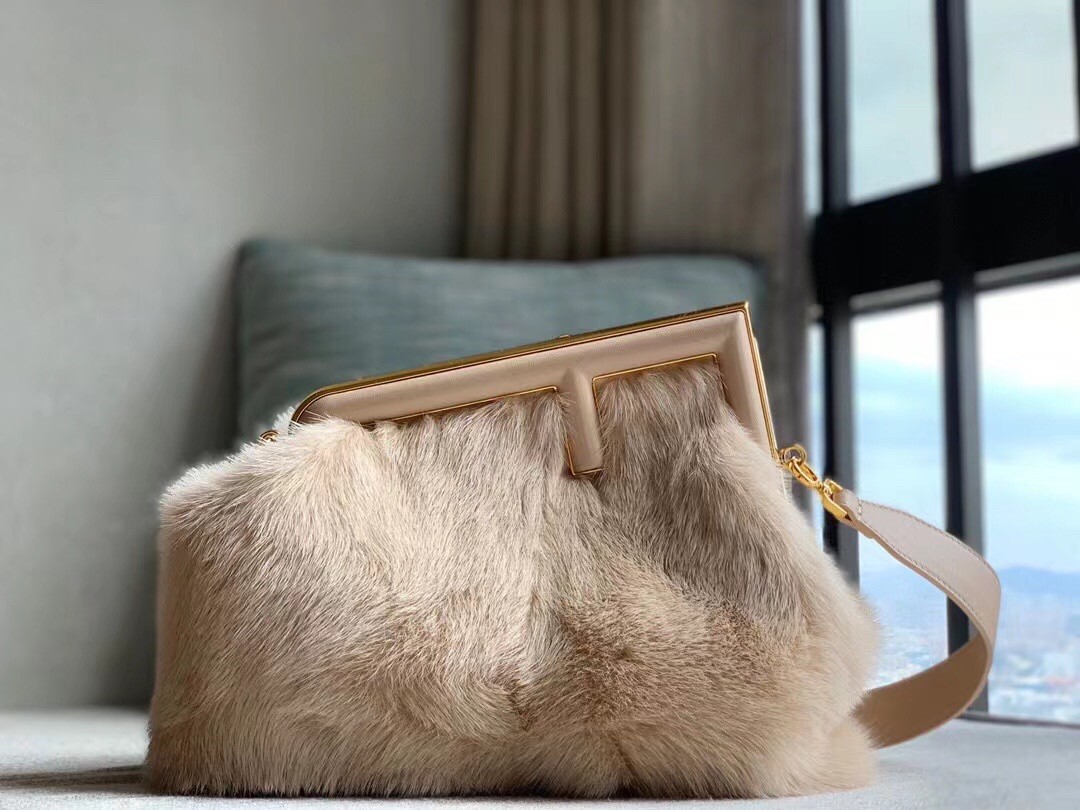 F**di small first bag in pink mink