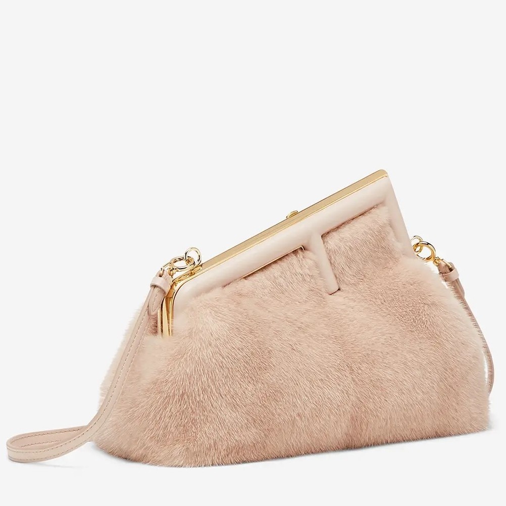 F**di small first bag in pink mink