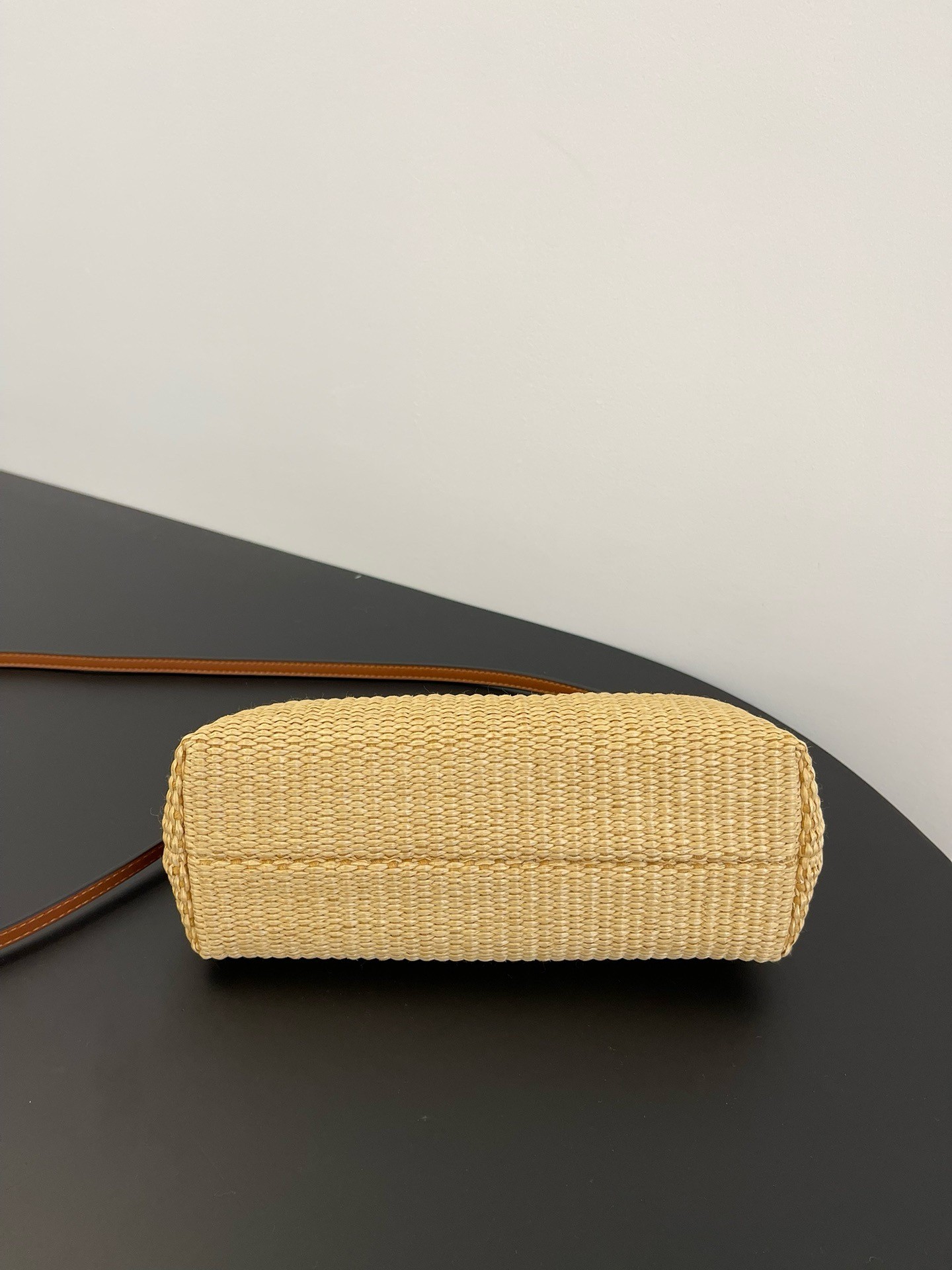 F**di first small bag in natural raffia straw