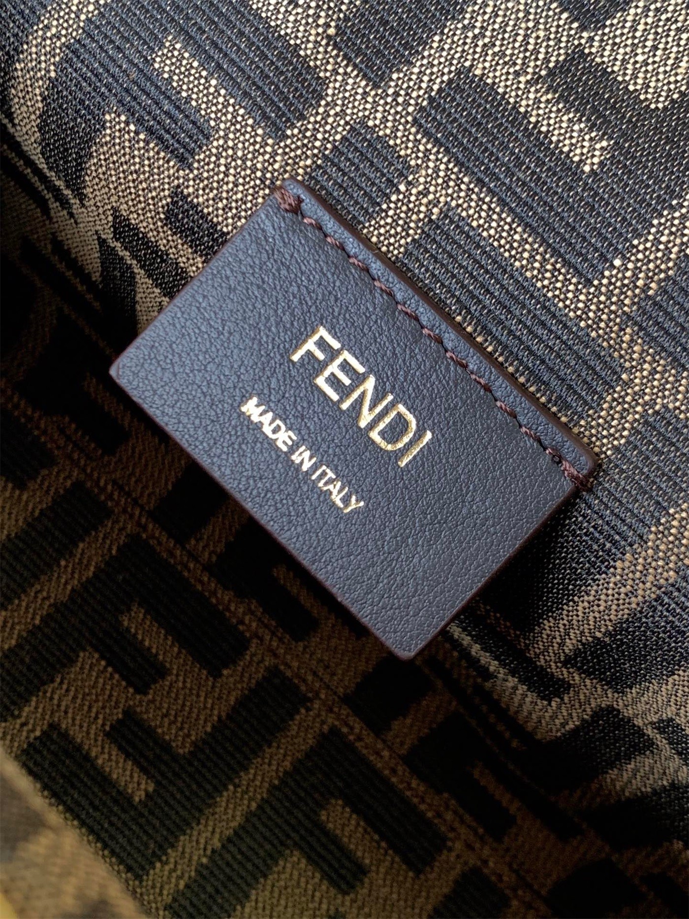 F**di first small bag in beige raffia macrame