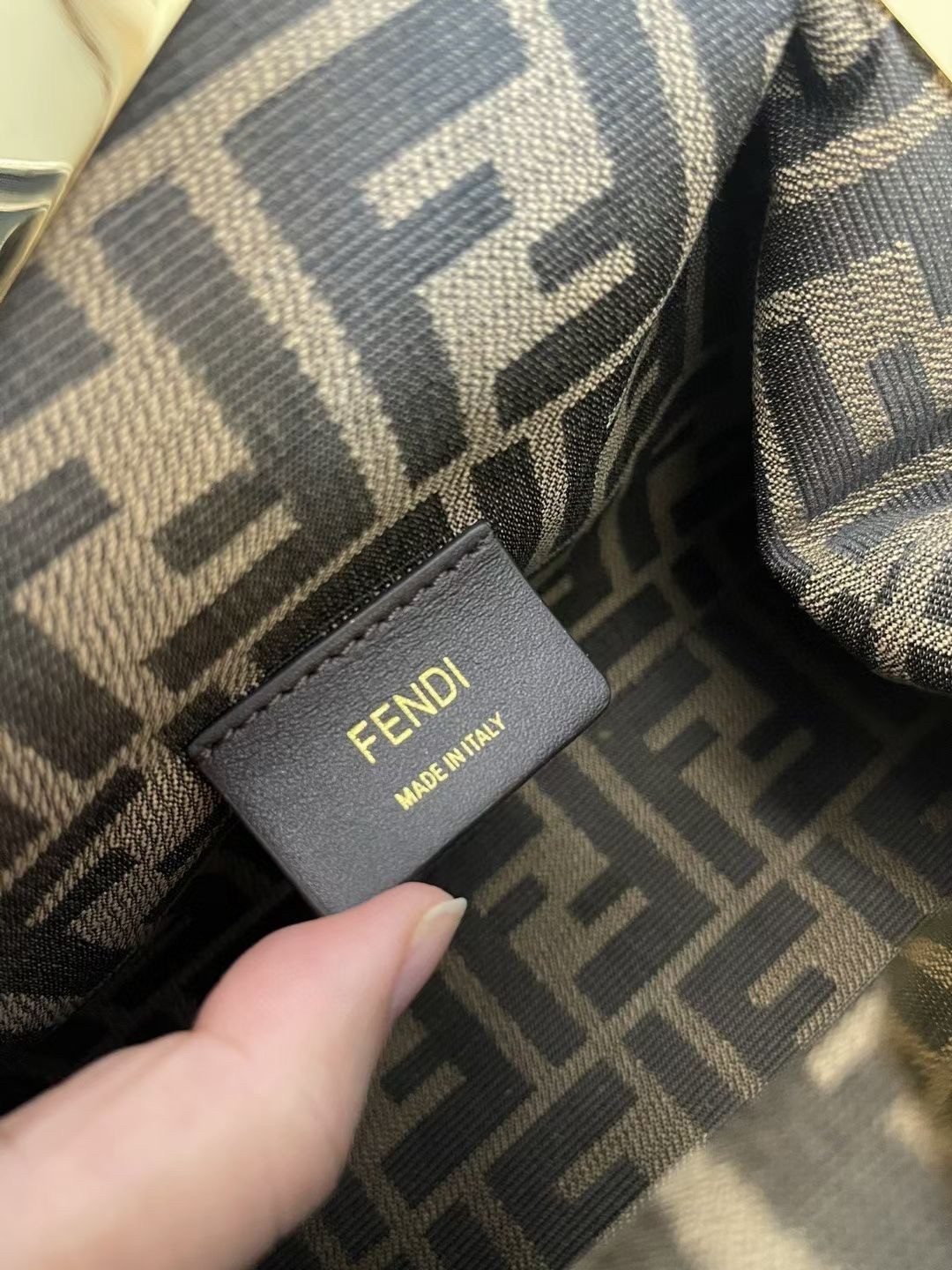 F**di medium first bag in light blue nappa leather