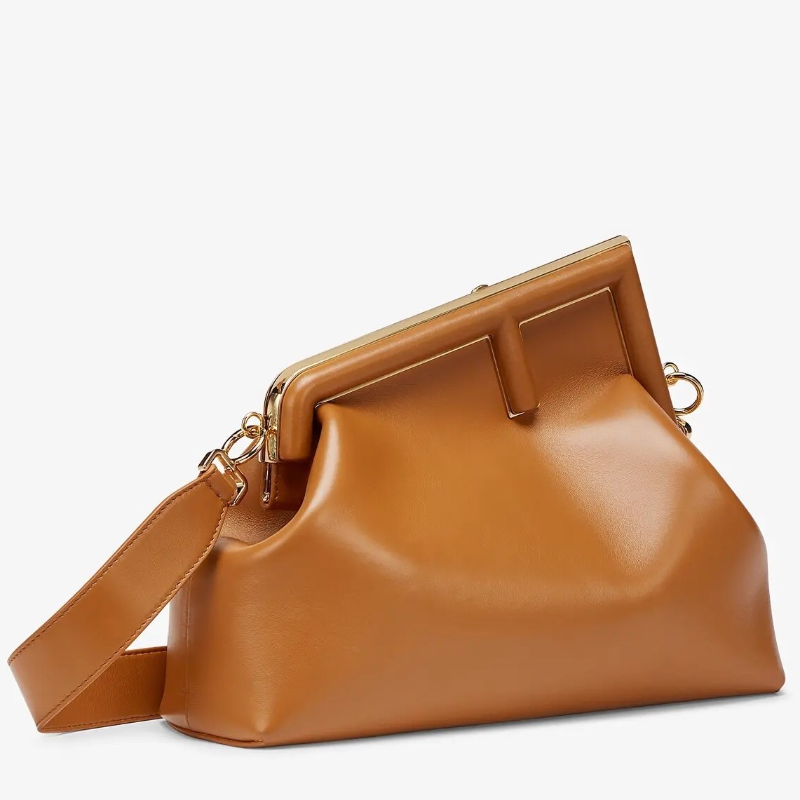 F**di medium first bag in brown nappa leather