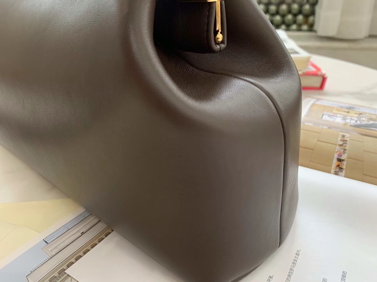 F**di medium first bag in chocolate nappa leather
