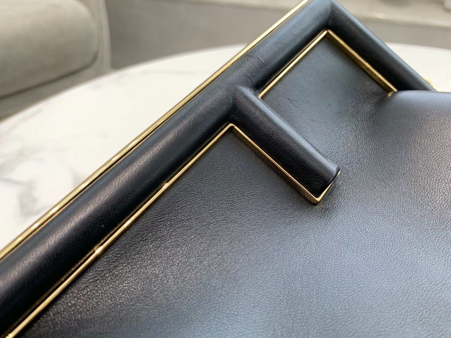 F**di medium first bag in black nappa leather