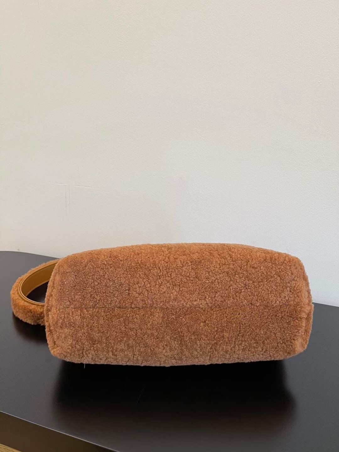 F**di medium first bag in brown wool sheepskin