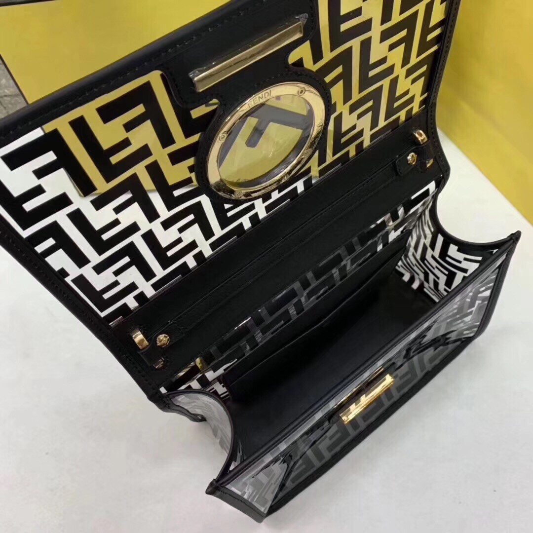 F**di black kan i f bag in transparent pu