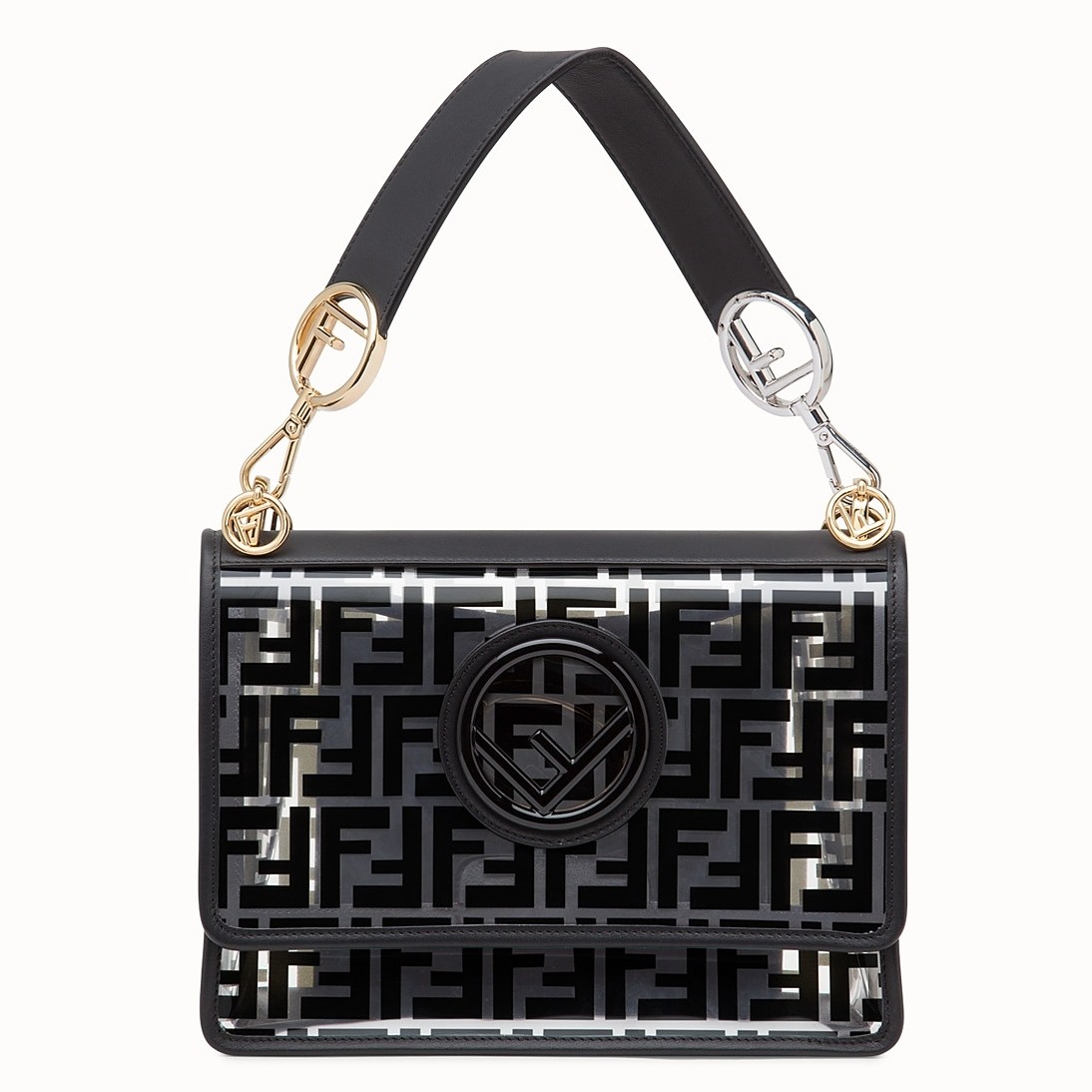 F**di black kan i f bag in transparent pu