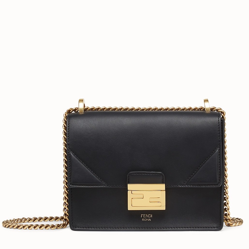 F**di small kan u bag in black calfskin
