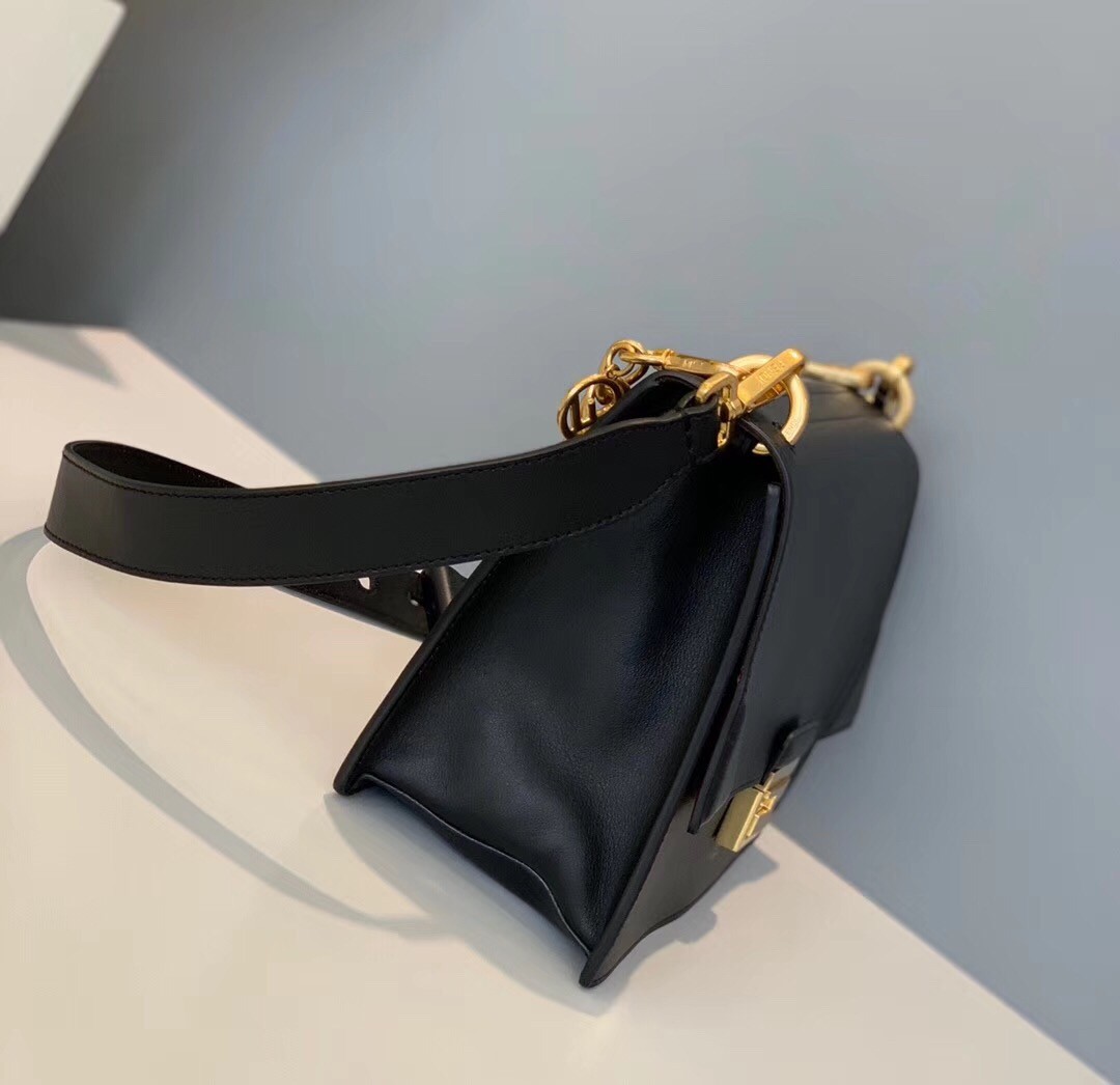 F**di kan u bag in black calfskin