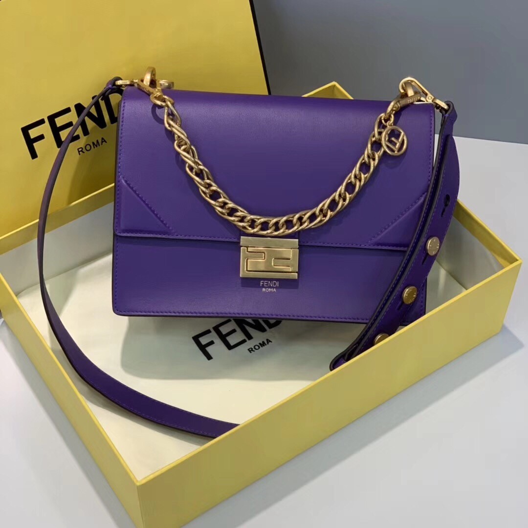 F**di kan u bag in purple calfskin