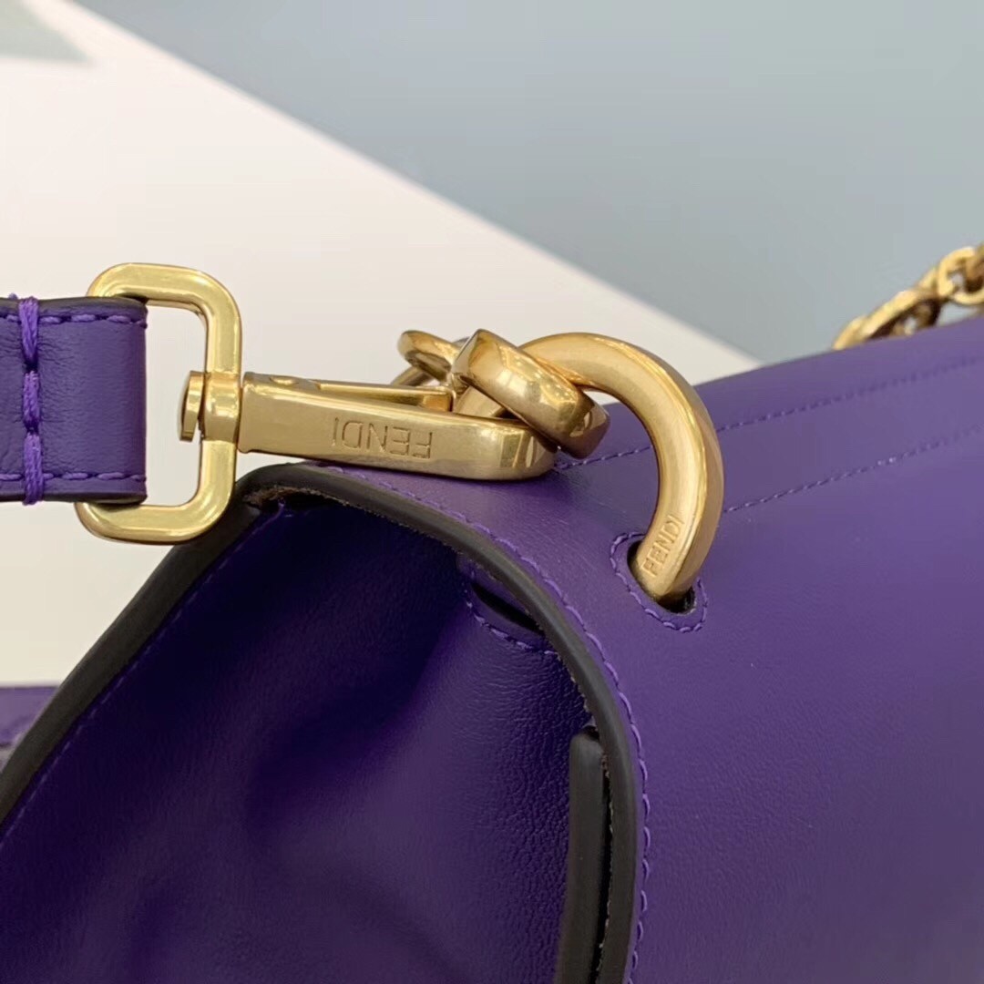 F**di kan u bag in purple calfskin