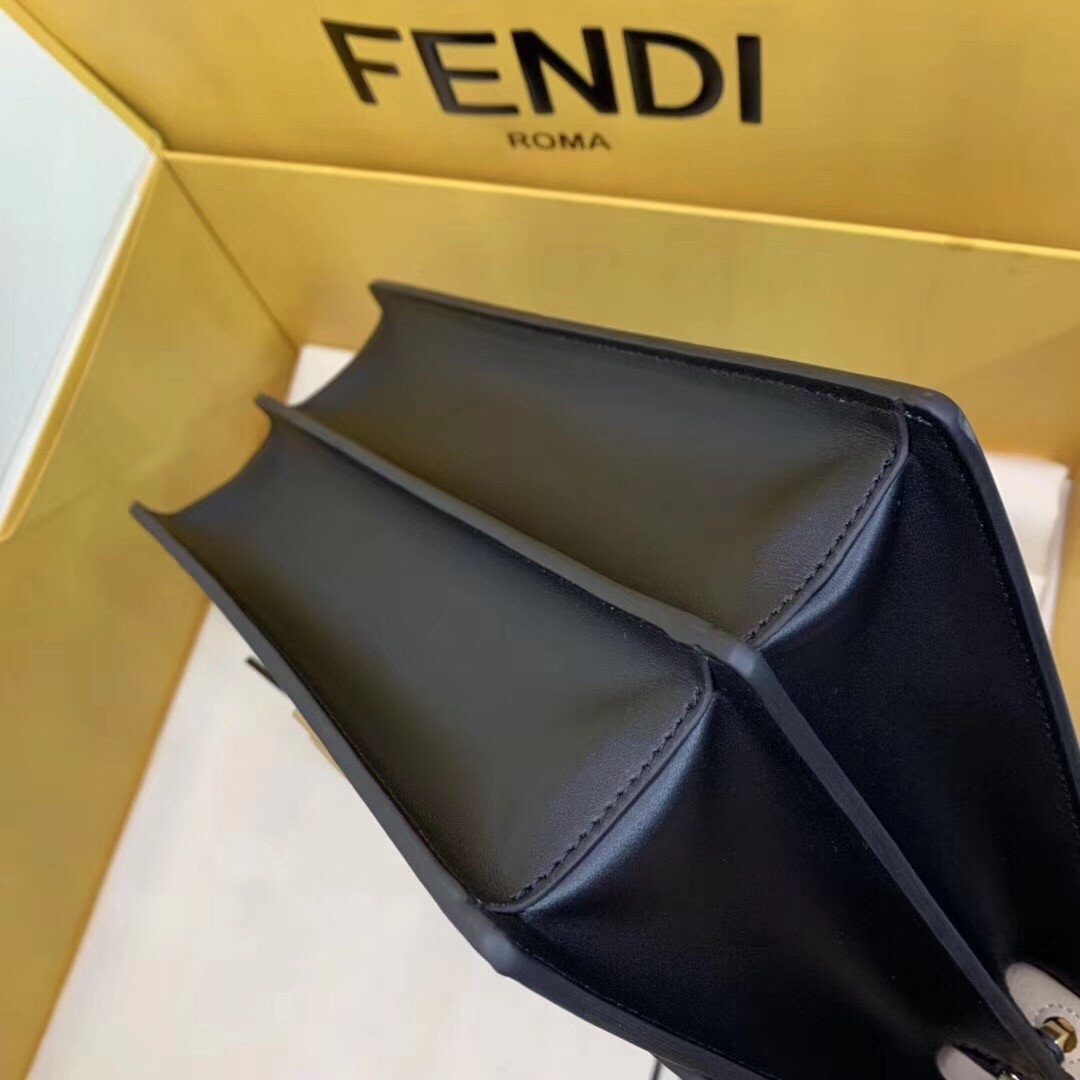 F**di kan u ff flap bag in brick red calfskin