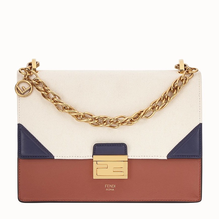 F**di kan u bag in canvas and calfskin