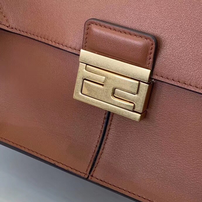 F**di large kan u bag in brick red calfskin